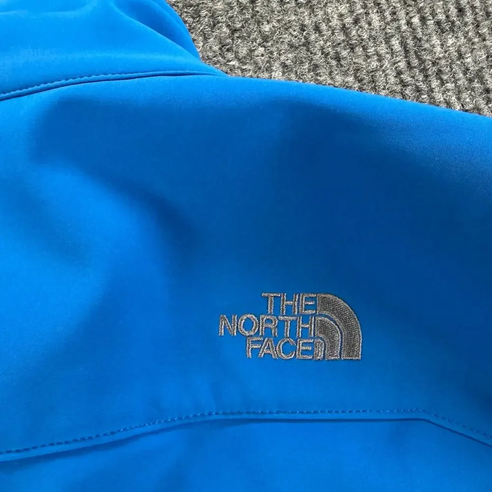 The North Face Soft Shell Jacket Mens Medium Blue Full Zip Fleece Lined Coat